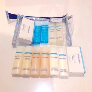 NEUTROGENA traveling kit of 12 NEW / unused toiletry items + a MAKEUP bag